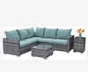 Sectional Style Ratan Set with Comfortable Blue Sofa Cushions/HB41.9167