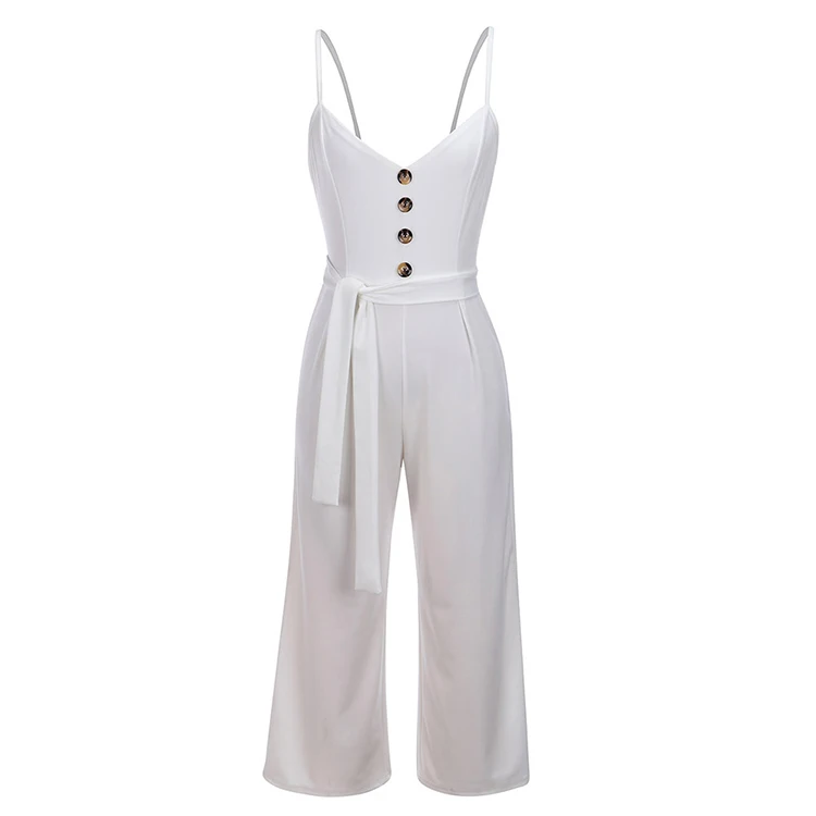 Summer New Listing  Sleeveless One Piece Casual Wide Leg Pants Sleeveless Sexy Jumpsuit For Women