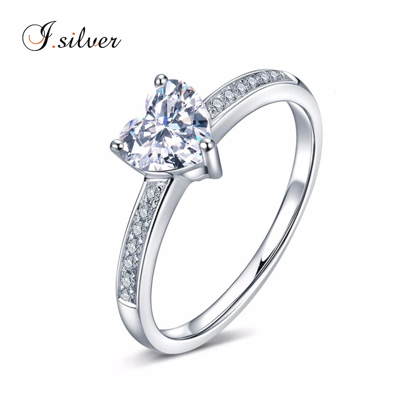 

Wholesale 925 silver diamond wedding ring with heart shaped cz stone R30134, N/a