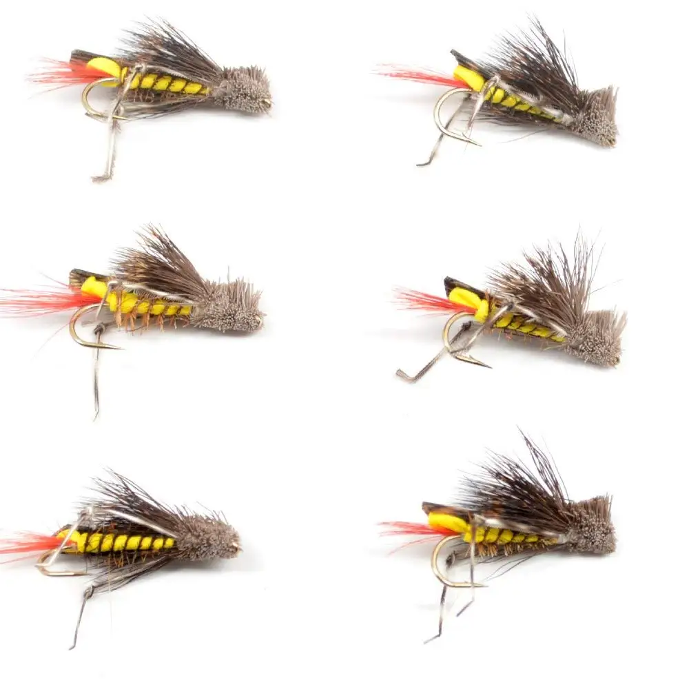 12 Dry Flies 4 Patterns Dry Flies For Stream Fly Fishing Dropper Hopper Foam Body Grasshopper Trout Flies Assortment