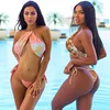 2019 Glitter Sparkling Swimsuit Circular Ring Halterneck Swimwear Two Piece Bikini Sexy