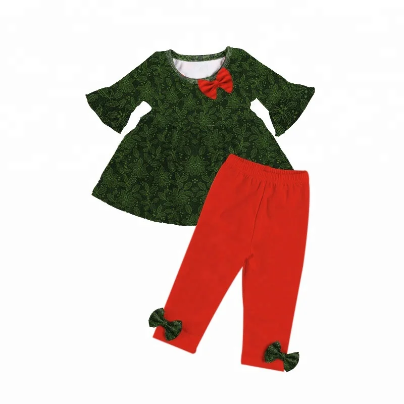 

Christmas baby outfits Children's boutique persnickety clothes kids fancy suit little girls ruffle clothing set