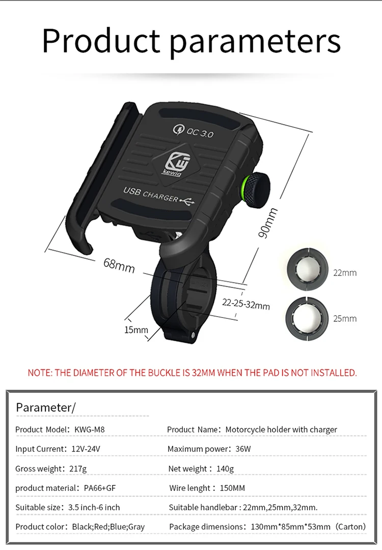 New hotsale Fast charge Motorcycle bike Phone Holder USB Charger