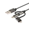 Special 3 in 1 nylon braided usb charing cable sell well 3 in 1 multi cable scale 3 in 1 ruler scale usb cable for apple android