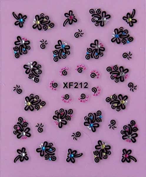 butterfly black 3D design Water Transfer Nails Art Sticker decals lady women manicure tools Nail Wraps