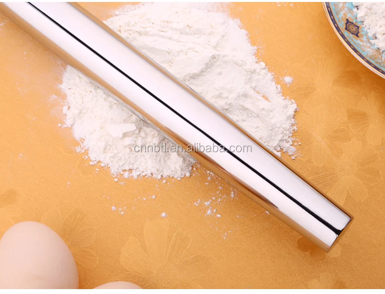 
18/8 Stainless Steel French Rolling Pin, Metal Rolling Pin food grade 
