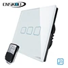SK-A803-03-EU Single Live Line/Null & Live Line 3gang 433mhz RF remote control illuminated light sensor touch switch