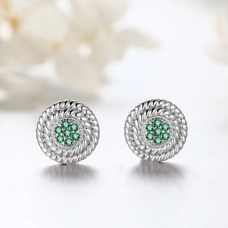 

Sevenajewelry SAE6380 Brand Simple Jewelry Earrings Brass Copper Stud Earrings for Women Wedding Pave CZ Stone