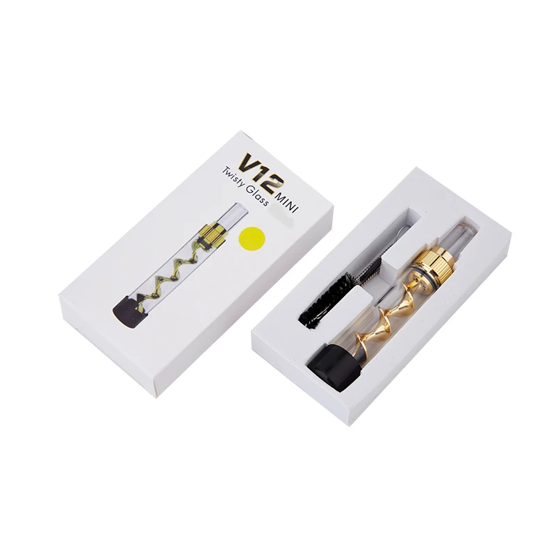 Chinese supplier e cigarette dry herb vaporizer V12 mini glass Twisty for vape