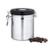 16 oz Stainless Steel Airtight Canister Coffee Vault with Built-in CO2 Gas Vent Valve and Date Tracking Wheel for Coffee Beans