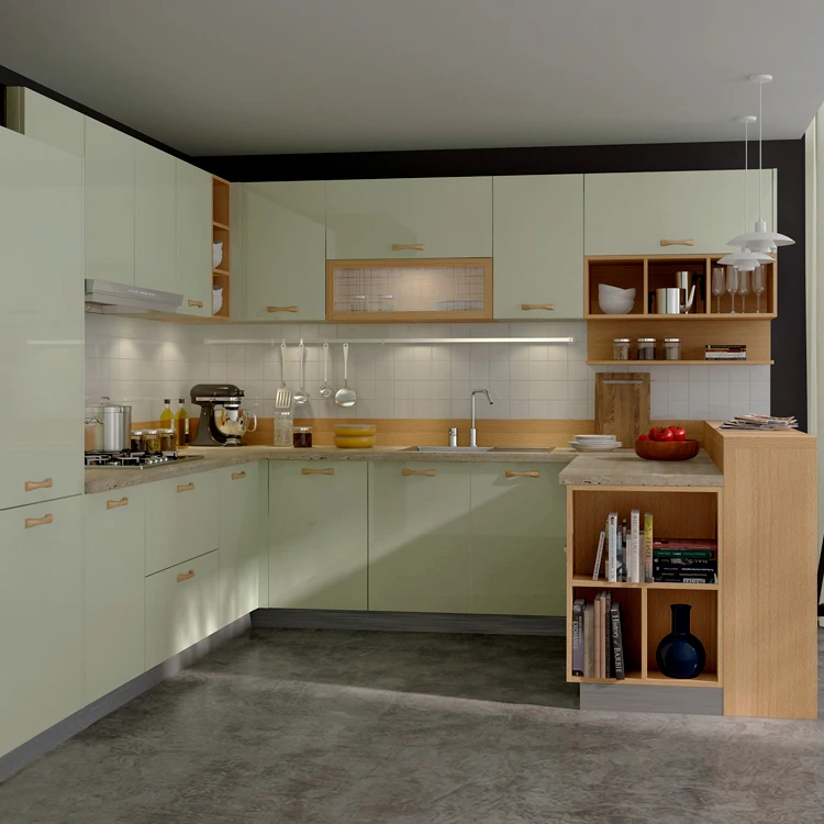Customized color elegant australian style lacquer kitchen cabinet