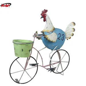Image of China animal wrought iron garden bicycle planters decorative metal plant pots indoor