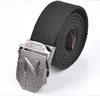 OEM mens fabric thick cotton canvas military belt /webbing belt with Z letter logo buckle