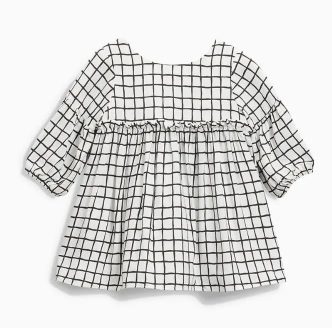 

Hu Sunshine Wholesale Girls Dress Plaid Good Quality Fashion Girls Dress, White