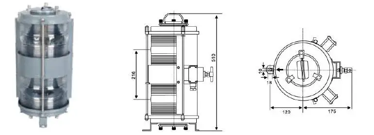 2*60W China Marine double-deck stainless steel navigation signal light CXH3-10B