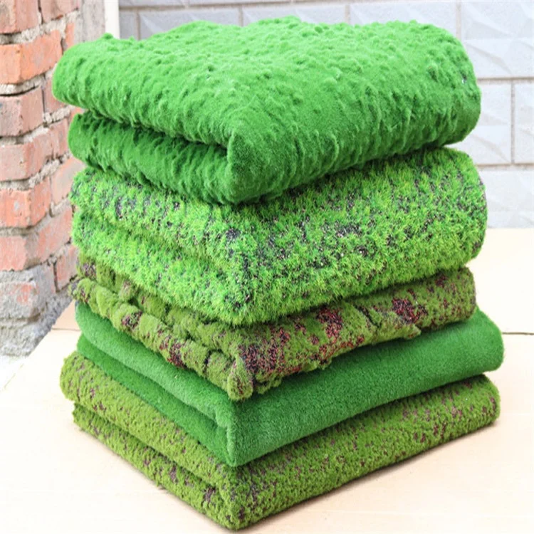 

K-3125 High Density 100x100x3cm Green Grass Artificial Moss Carpet Roll For Wedding Wall Decoration, Garden green