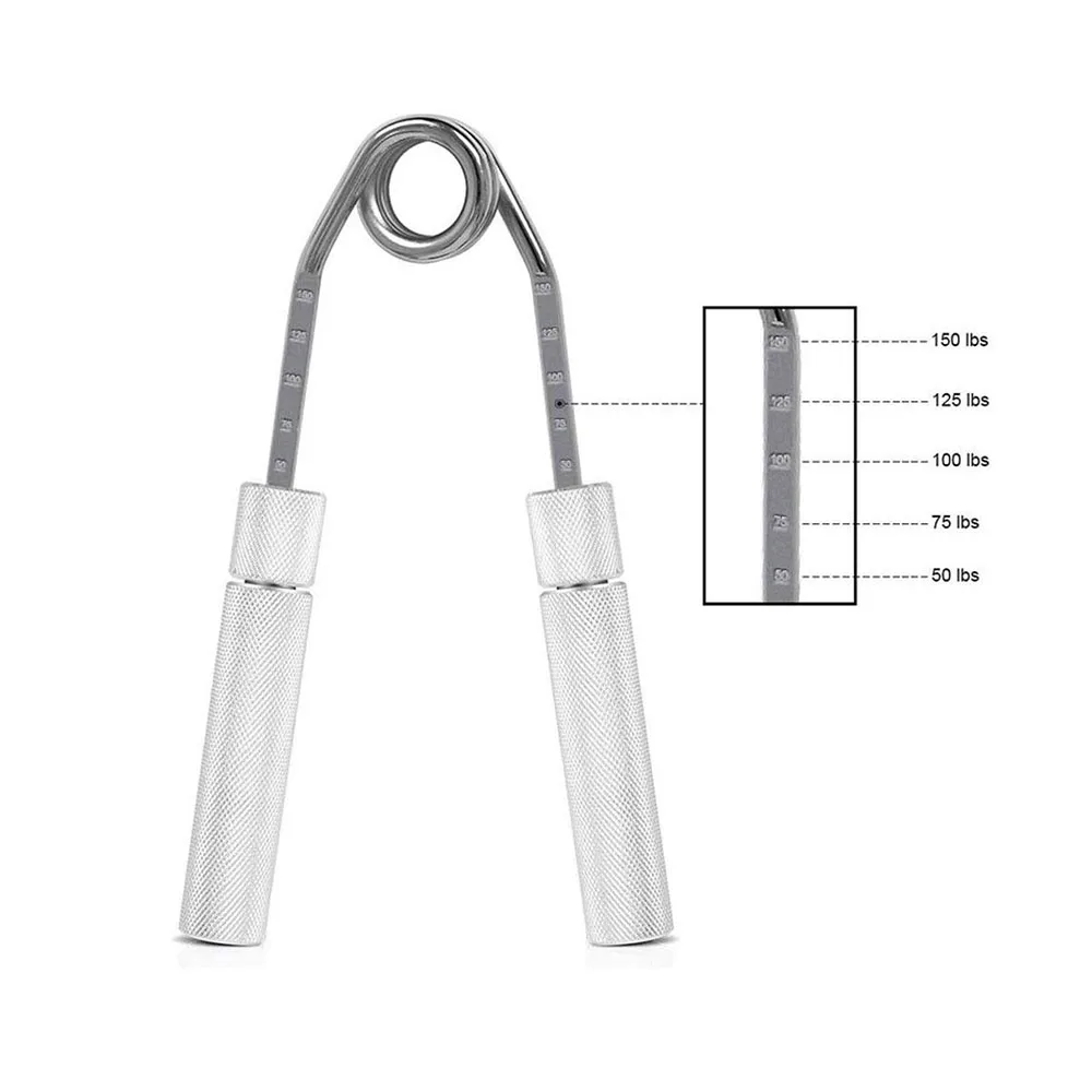 

Fitness Metal Hand Gripper 50 lbs-150 lbs Adjustable Hand Grip Strengthener, Silver