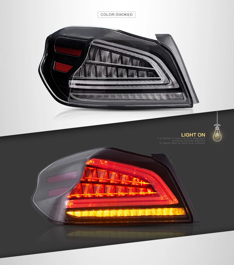 2019 NEW Modified lamp VLAND Factory Car Tail lamp for WRX LED Taillight 2013 2014 2015 2016 2017 2018 2019 for WRX Tail lamp