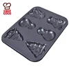 Chefcoco 6 cup Christmas carbon steel baking pan with Christmas tree snowman an santa for womens