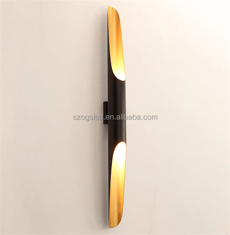 Modern Metal Gold Tube Unique Wall Lighting Sconce for Hotel