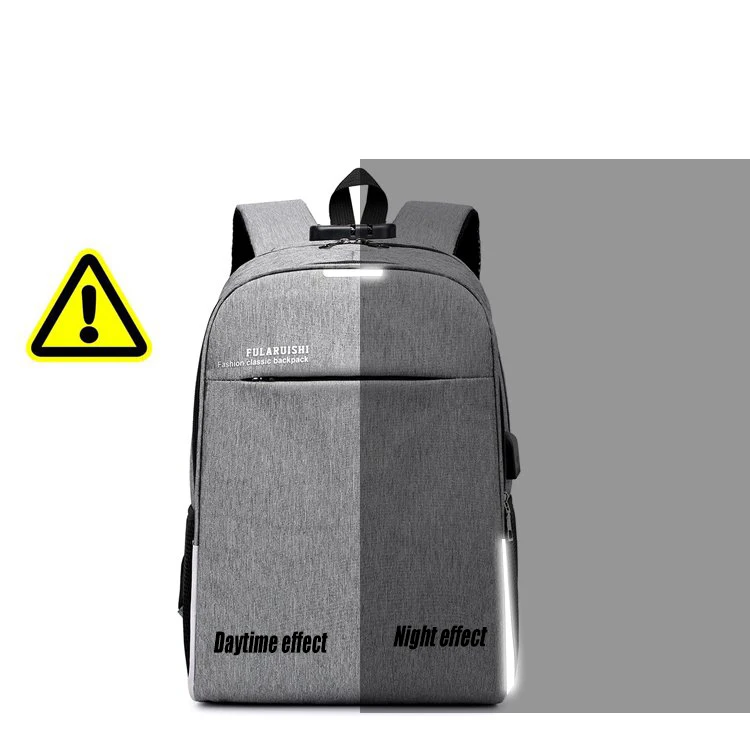 

2019 latest anti-theft backpack bag USB charger laptop backpack bag, Grey black