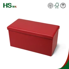 HStex PVC leather home furniture foldable colorful storage ottoman