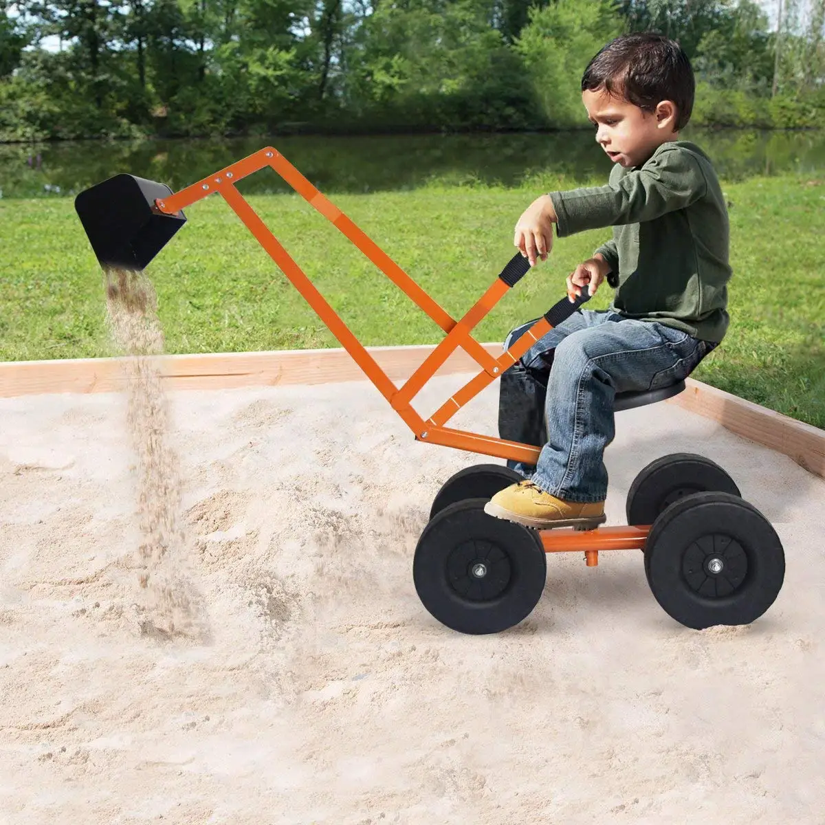 Ride on Crane Digger Swing and Grab Funct for sale online Mechanical Digging Metal Outdoor Toy 