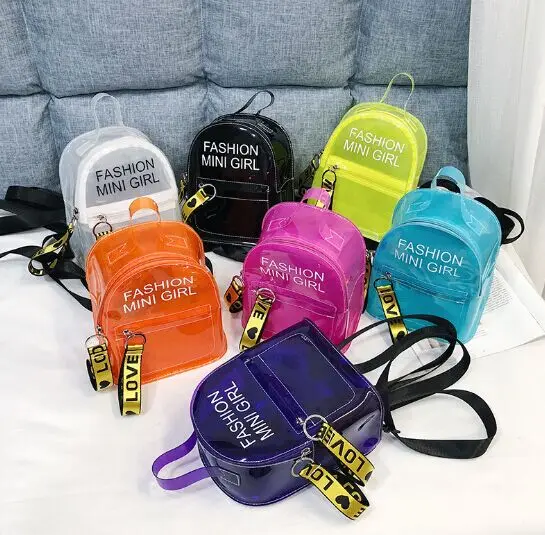 

jelly pvc backpack waterproof transparent letters on backpack plastic fashion backpack school