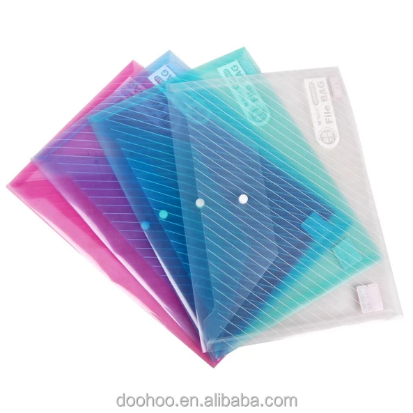 
Eco friendly PP file folder with button for document 