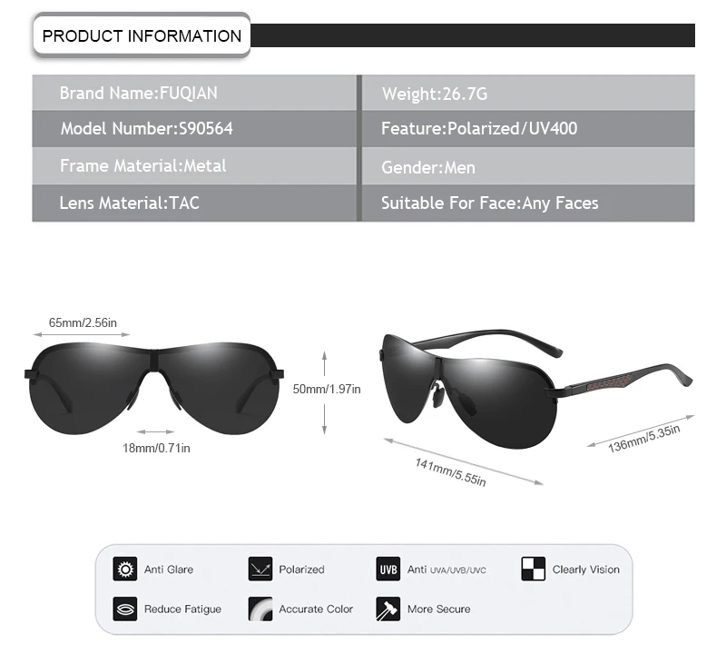 Brand Designer Round Metal Frame Polarized Night Vision Men Sunglasses