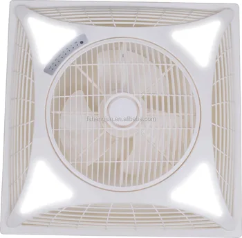 2x2ft 60 60cm 14 16 Inch Plastic Shami Ceiling Box Fan With Led Light Remote Control To Iraq Dubai Pakistan Nigeria View 2x2 Ceiling Fan Qijun