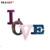 Red Pink Blue Gold Color Love Letters Sequin Patches For Clothes