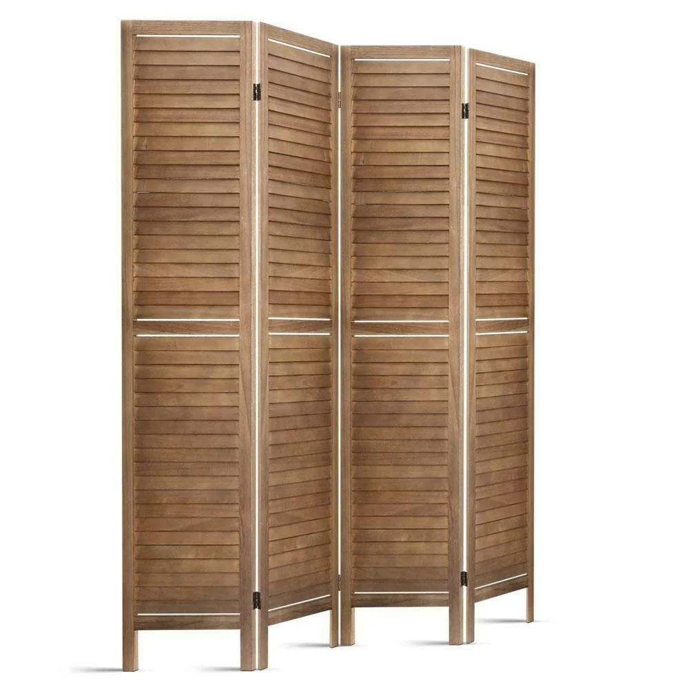 4 Panel Folding Portable Partition For Home Office Room Divider Wood