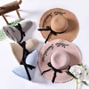 Hot Selling Sun Hats For Women Black Ribbon Lace Up Large Brim Straw Hat Outdoor Beach Summer Caps