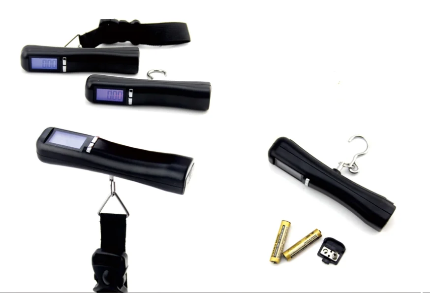 50kg Stainless Steel Electronic Travel Luggage Hook Digital White