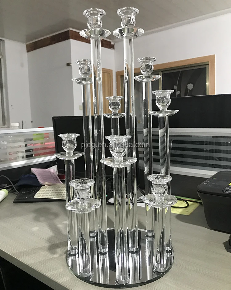 New Arrive Dismountable Crystal Candle Holders Long Glass Tubes Candle