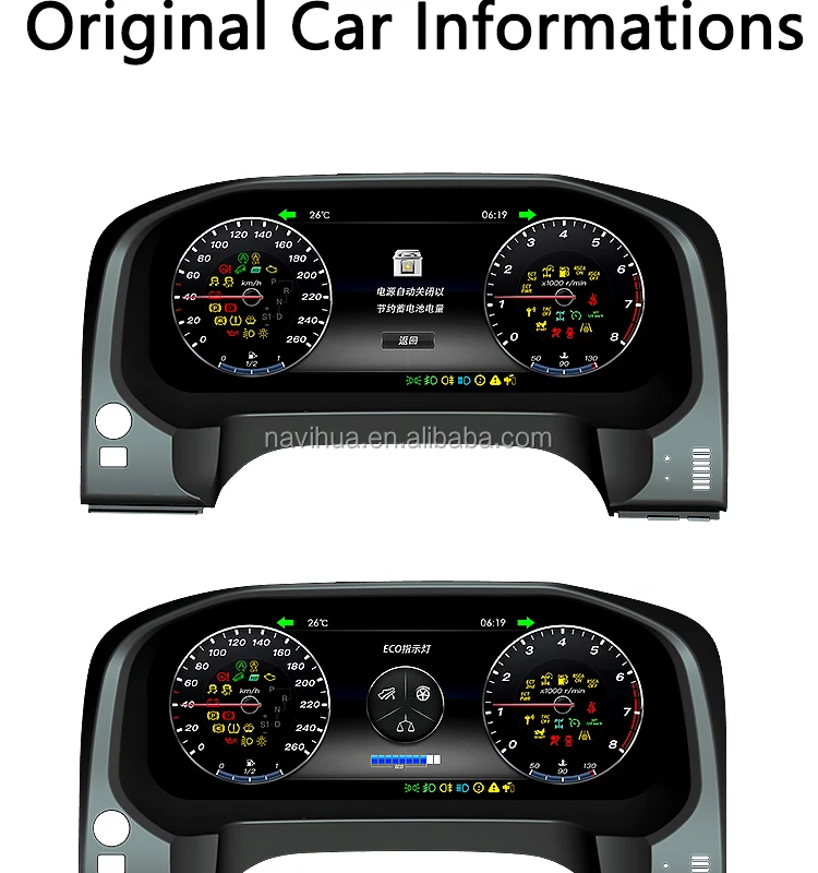 Navihua New Upgrades Lcd Dashboard 12.3 Inch Android 7.1 New Car Tech Digital Instrument Cluster