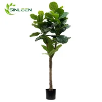 

2020 Factory Wholesale Bonsai Tree Plastic Ficus Lyrata Fig Fiddle Leaf Artificial Plant