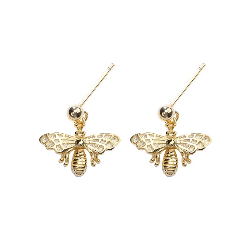 

Factory price Gold plated Cute Bee Studs Earrings E1731