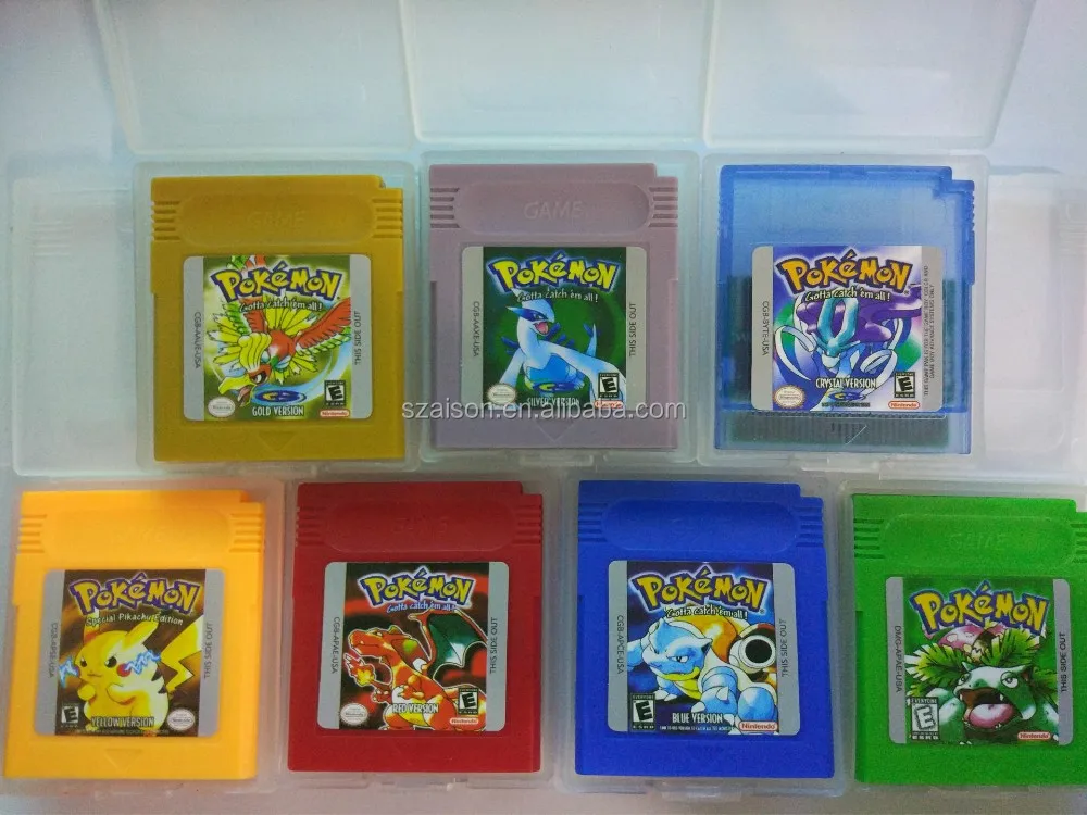 

Freee Shiping by DHL for Pokemon Games Card Red Green Yellow Version for Nintendo GBC GameBoy 7 Versions