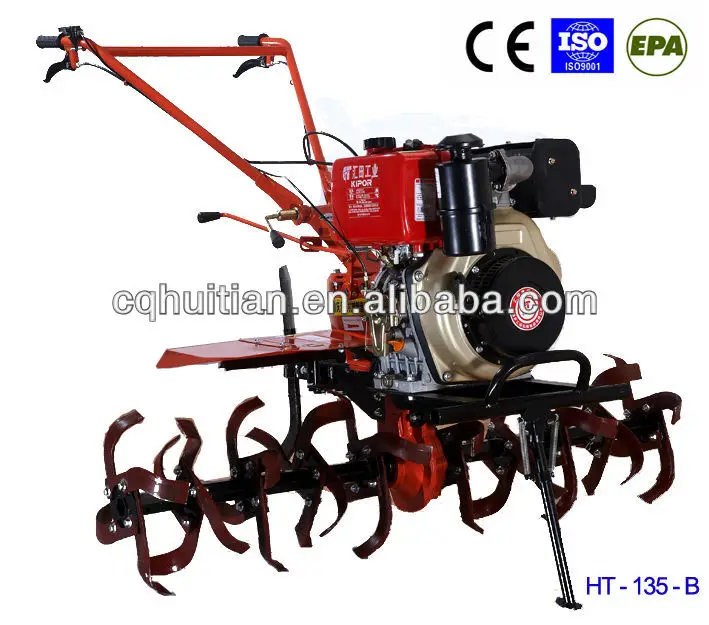 
9HP HT135 Diesel Sturdy Tiller Cultivator for Green House or Garden 