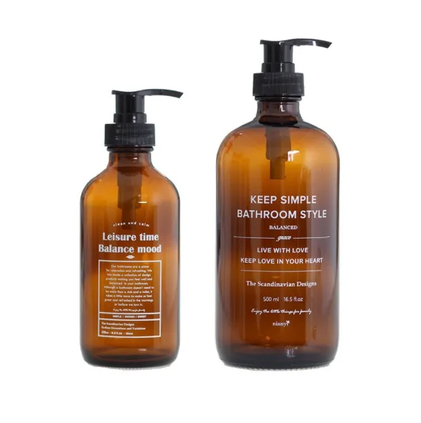 
Empty Soap Bottle Shampoo Conditioner Amber Glass Boston Bottle With Pump Sprayer  (62121838089)