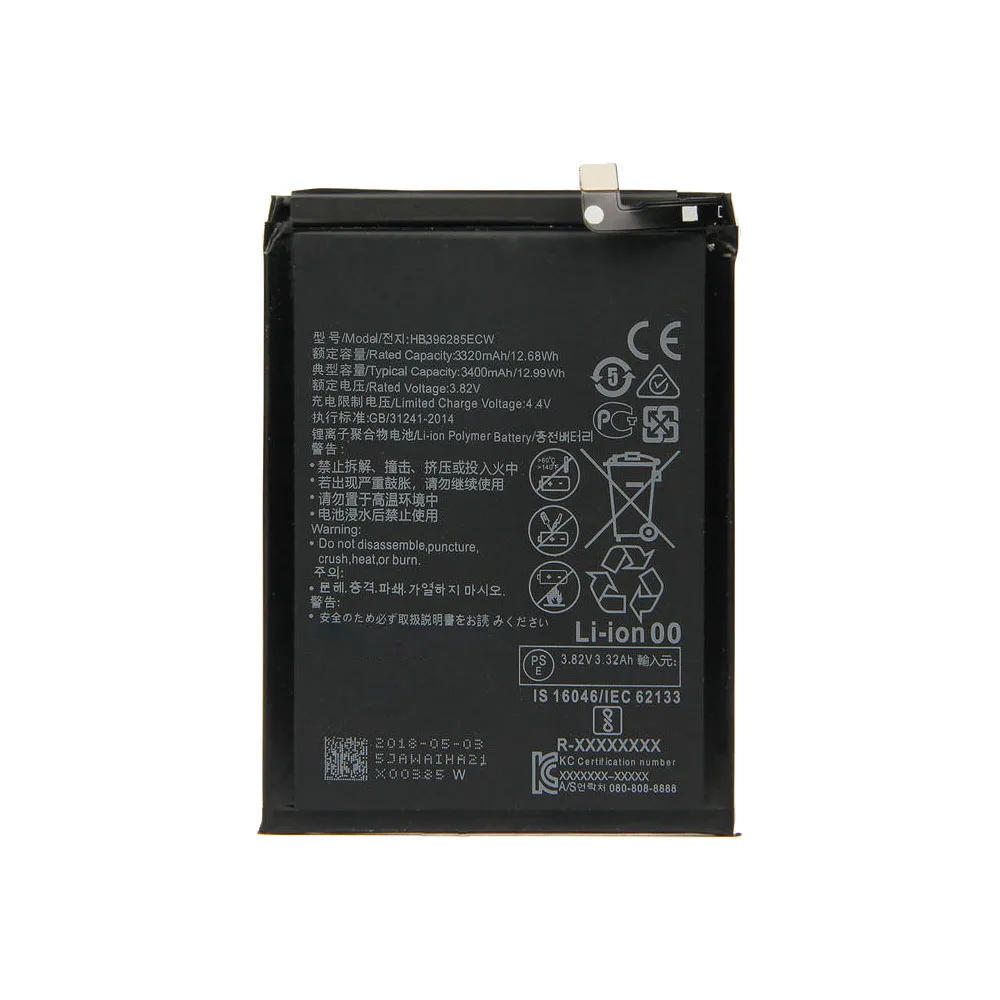 

100% New Replacement Mobile Phone Battery HB396285ECW For Huawei P20 EML-AL00 3400mAh Batteries, Black