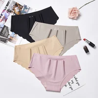 

TuKIIE Daily Soft Ice Silk Seamless Briefs Ultra-thin Underwear Mid Waist Female Underpants Lingerie Cotton Women's Panties