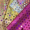 Dots design hologram metallic pu fabric leather for making handbags