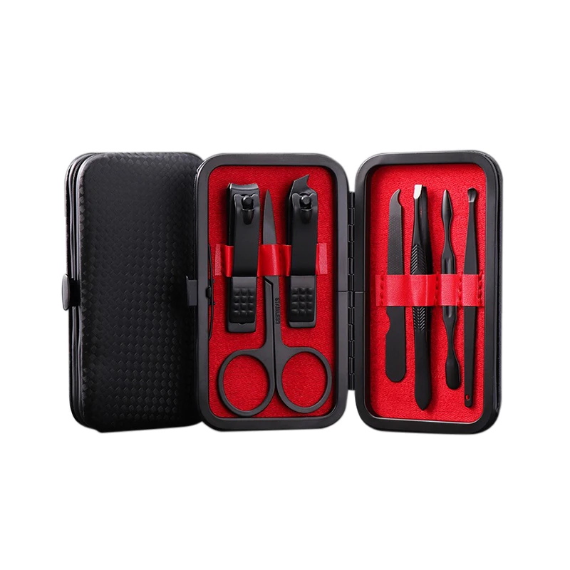 Promo Stock Manicure Pedicure Nail Care Set 9 Piece Cutter Cuticle Clippers Kit Gift Case