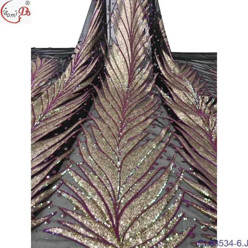 

cl63534 2021 the new arrival high quality heavy and thick embroidery sequins lace for evening dress and prom from China, As picture