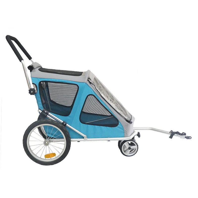 

High quality 2 in 1 pet carrier stroller bicycle trailer for dog, Customized