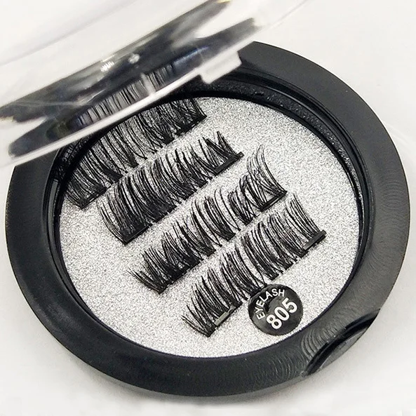 

whosale Natural looking handmade magnetic Synthetic curled False 3d Eye Lashes 3D Eyelashes Professional VendorMag805