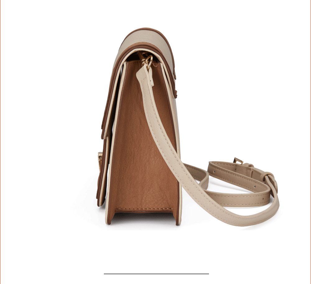Beige Pu Leather Purse Crossbody Bag Rectangle Shape Clutches Shoulder Bags for Women 3.gif